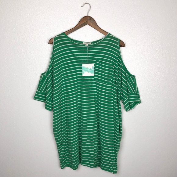 SOLD • Umgee • Green Striped Sunny Escape Dress - Picture 2 of 8